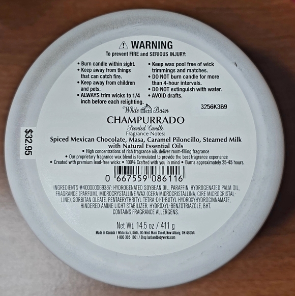 Bath & Body Works Feliz Navidad "Champurrado" Speciality Lid 3-Wick Candle - Picture 4 of 4